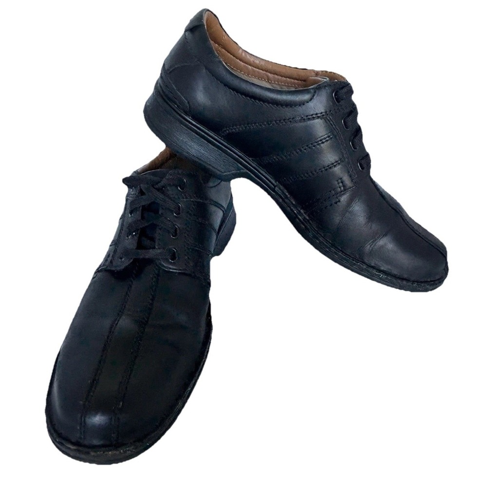 Clarks Touareg Vibe Mens 11.5 US/45 EU Oxford Shoe Black Leather Casual Office